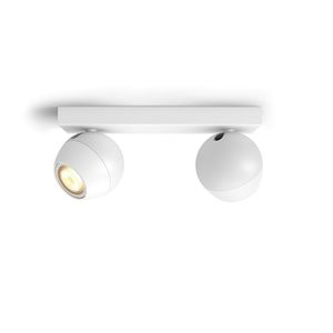 Philips Hue Bluetooth White Ambiance Spot Buckram 2-flammig in Weiß mit Dimmschalter