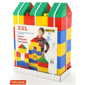 WADER Bausteinblock XXL-Bausteine Bauklötze Spielbausteine Spielzeug 36 Teile