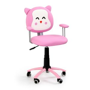 HALMAR Dětská židle na kolečkách s područkami Kitty - růžová/bílá