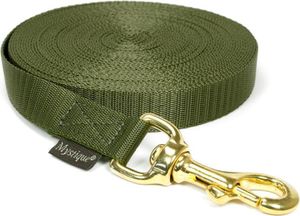 Mystique® Nylon Schleppleine 20mm khaki 20m messing Karabinerhaken mit HS