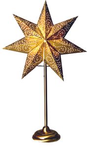 Best Season Standleuchte Stern "Antique Mini" Material: Metall / Papier, Farbe gold ,Höhe ca. 55 cm, 234-60