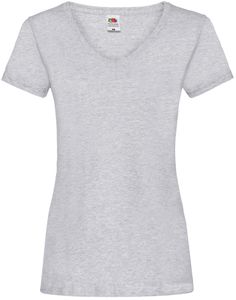 Fruit of the Loom Valueweight V-Neck T Lady-Fit Farbe: graumeliert Größe: L