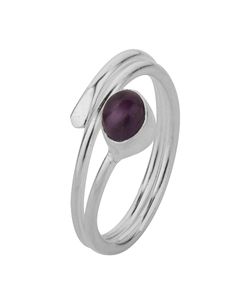 Mineralring – 4 mm – amethyst – t12 – silber