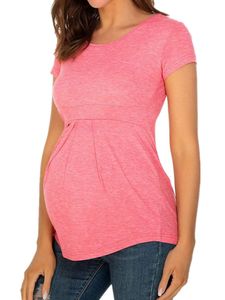 Damen Umstandsoberteile Krankenpflege T Shirt Mutterschaft Bluse Schwangerschaft Tops Rosa,Größe M