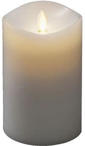 LED svíčka z pravého vosku, bílá, blikající, s levandulovým vonným polštářkem, časovač na 6 hodin, 1 teplá bílá dioda, na baterie, do interiéru, baterie: 2 x D 1,5 V (bez)
