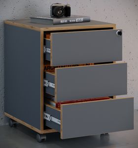 VCM Rollcontainer | Beistellcontainer mit drei Schubladen | Maße ca. H. 50 x B. 39 x T. 45 cm | Bürocontainer abschließbar - Salia