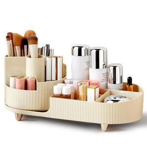 Freetoo Make-up-Pinselhalter-Organizer, 360° Drehung Make-up-Pinsel-Set-Box für Schminktisch Weiss