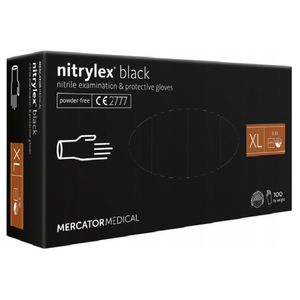 Nitrilové rukavice černé Jednorázové rukavice Nitrilové mechanické rukavice 100 ks (velikost XL)