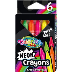 Colorino Kids neonfarbene dreieckige Kerzenstifte in 6 Farben