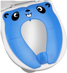 Toilettensitz Kinder - Faltbarer Toilettensitz Kinder für Reise Töpfchen,Tragbar Reise WC Sitz Kleinkind Töpfchentrainer mit Aufbewahrungstüte (Blau)