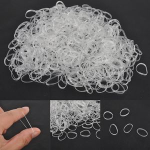 500 Stück transparente weiße Pferdeschwanzhalter, elastisches Gummiband, Haargummis, Seile, Ringe