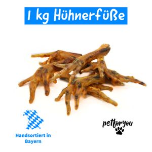 Hühnerfüße 1 kg | Kausnack | Hundesnack | Leckerlie | BARF Kauartikel