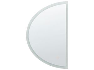 BELIANI LED-Spiegel zum Aufhängen ø 80 cm Halbrund Modern Badezimmer Schlafzimmer Wandmontage