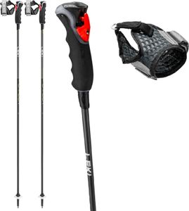 Leki Carbon 12 3D Black/Dark Anthracite/Neonyellow 125 cm Ski-Stöcke