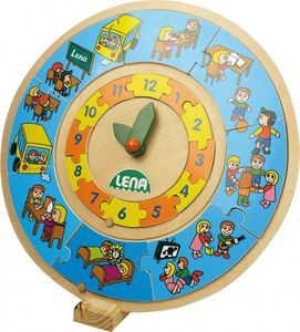 Lernuhr aus Holz Kinder Uhrzeit lernen Kinderuhr Schule Spieluhr Lernspielzeug 