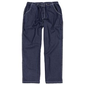 Jogging- Jeans mit Gummibund, Schlupfhose in Übergrößen bis 12XL, blau, Größe:5XL