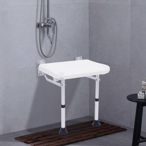 Klappbar Badestuhl Badestuhl Duschklappsitz Wandmontage Duschhocker bis 100kg (Weiß)