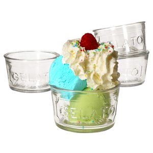 4x Gelato Glas-Eisbecher 150ml Dessert-Schale Eisgläser zylindrisch Obst Mousse