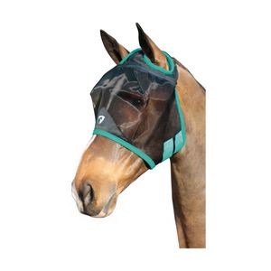 Hy - Fliegenmaske ohne Ohren, Netzmaterial BZ3705 (Kleines Pony) (Schwarz/Petrol)