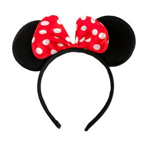 Oblique Unique Haarreif Haarreifen Maus Mouse Ohren Schleife Fasching Karneval - rot