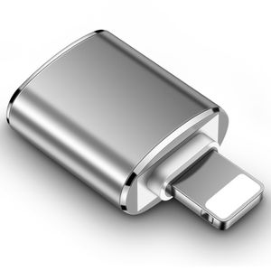 Adaptér USB A na Lightning OTG pro iPhone iPad USB Flash Drive Data fotoaparátu Fast Charge 3.0 Silver