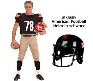 Kostüm American Football Star - Sportkostüm Männer - mit Helm L - 52/54