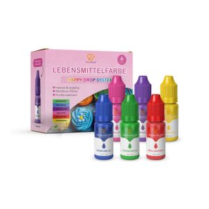 GoodBake Lebensmittelfarben intensiv (6 Farben), ZUCKERFREI, vegan, zum Backen