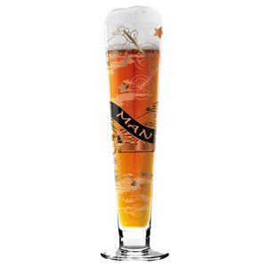 Ritzenhoff Black Label Beer, Bierglas mit Bierdeckel, Bier Glas, Design Frühling 2015, A. Mendil, 300 ml, 1010225