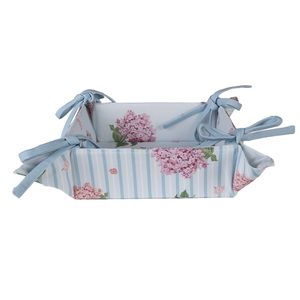 Clayre & Eef Brotkorb 35x35x8 cm Blau Rosa Baumwolle Hortensie