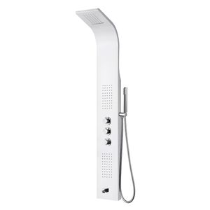 Aloni Duschpaneel mit Thermostat Duschsäule 5 Funktionen Regendusche Duschsystem mit Armatur Dusche Komplett Weiß