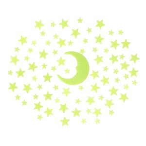 Oblique Unique Leuchtsterne Leuchtmond Sticker Mond Sterne Aufkleber Selbstleuchtend Leuchtaufkleber Leuchtsticker