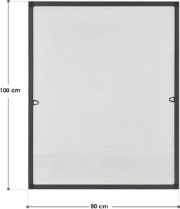 Juskys Fliegengitter mit Alu-Rahmen 80 x 100 cm für Fenster zum Einhängen Grau Juskys Fliegengitter mit Alu-Rahmen 80 x 100 cm für Fenster zum Einhängen Grau