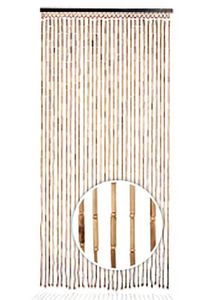 Kobolo Bambusová záclona Záclona na dvere BAMBOO -Hnedá prírodná- Dekoratívna záclona - 90x200 cm - obdĺžniková - obývacia izba