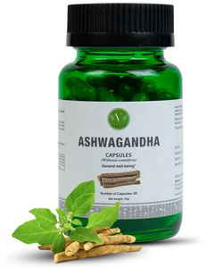 Vanan Ashwagandha Kapseln - 100% natürlich und vegan - natürliches Beruhigungsmittel – 60 Stück – Ayurveda