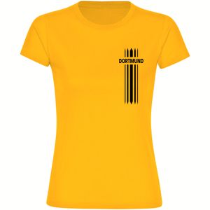 Damen T-Shirt Dortmund - Streifen - Größe: M - Farbe: gelb