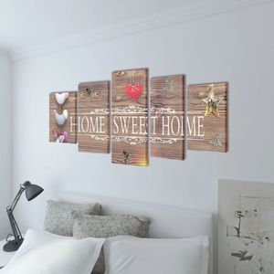 vidaXL Bilder Dekoration Set Home Sweet Home 200 x 100 cm