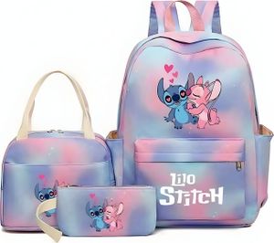 Školní sada fialová 3ks - Batoh, penál, svač. taška - Stitch a Angel Školní sada fialová 3ks - Batoh, penál, svač. taška - Stitch a Angel