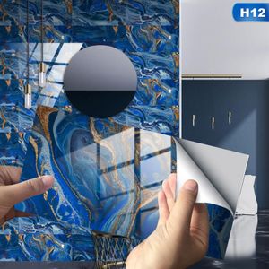 16 Stück DIY Bad Spiegel Fliesen Wand Aufkleber 30x15cm Blau Selbst Klebstoff Reflektierend Home Dekor