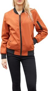 Vcindai Damen Zip-up Wind Jacke, Orange, XL