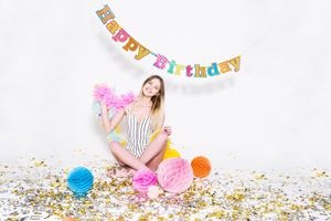 Happy Birthday Girlande 16x166cm Bunt holografisch