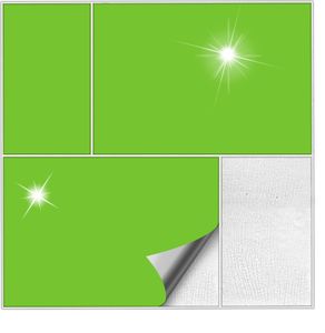 Kiwistar Fliesenaufkleber Lindgrün Glänzend - 15 x 20 cm - 1 Stück - Klebefliesen Fliesenmuster Stickerfliesen Wandfliesen überkleben