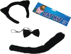 Bristol Novelty Katzen-Kostüm-Set BN1225 (Einheitsgröße) (Schwarz)
