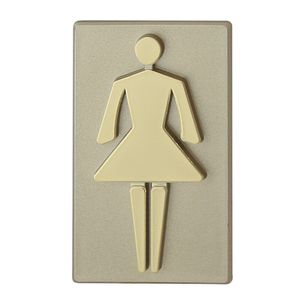 DOMINO WC Schild Selbstklebend 8,5 cm x 4,7 cm | Toilettenschilder Damen WC | Türschild Gäste | Idealer WC Aufkleber | Toiletten Schild | WC-Schilder für Büros, Restaurants | Farbe: OLIVE