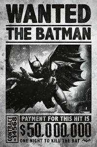Batman Arkham Origins Poster Batman Wanted 50.000.000$