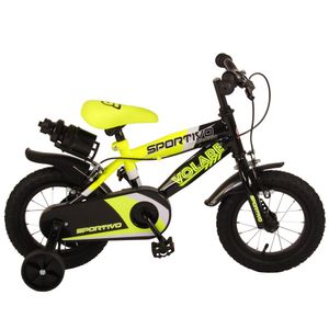 Volare Sportivo Kinderfahrrad 12 Zoll Mädchen Jungen Fahrrad ab 3 Jahre 90 - 105 cm Größe mit Stützräder und Trinkflasche