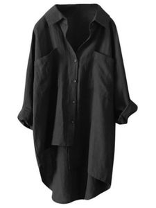 Damen Hemden Button Down Tunika Shirt Casual Bluse Elegant Langarmshirts Urlaub Schwarz,Größe 4XL