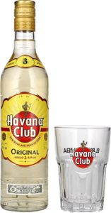 Havana Club Añejo 3 Años Rum 40% Vol. 0,7l mit Glas