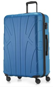 Suitline - Großer Reisekoffer erweiterbar Trolley Koffer 4 Rollen TSA 100% ABS, 76 cm, 96-110 Liter,Cyanblau