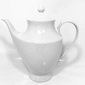Sendez Kaffeekanne aus Porzellan mit Stövchen 800ml Teekanne Teebereiter Porzellankanne Kanne Weiß