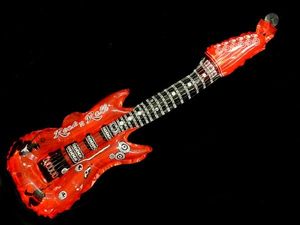 Aufblasbare Folien Luftgitarren Rock n Roll alle Farben, Farbe wählen:rot
